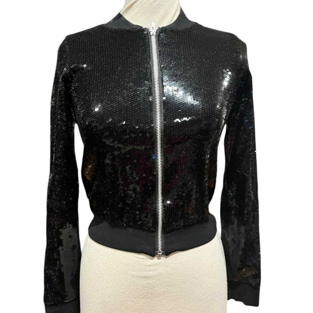 Sequined Zip Front Bomber Jacket From Internation… - image 2
